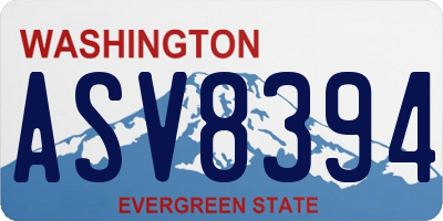 WA license plate ASV8394