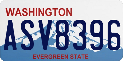 WA license plate ASV8396