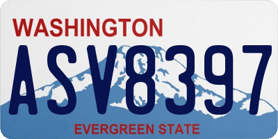 WA license plate ASV8397