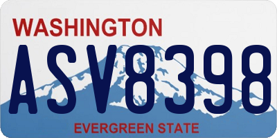 WA license plate ASV8398