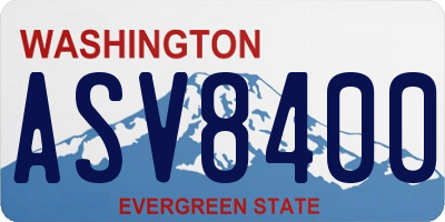 WA license plate ASV8400