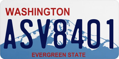 WA license plate ASV8401