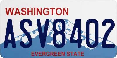 WA license plate ASV8402