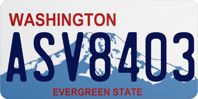 WA license plate ASV8403
