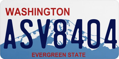 WA license plate ASV8404