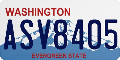 WA license plate ASV8405