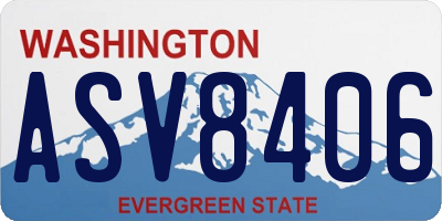 WA license plate ASV8406