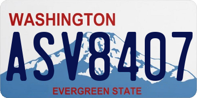 WA license plate ASV8407