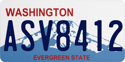 WA license plate ASV8412