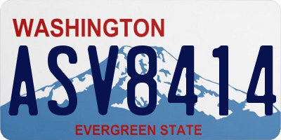 WA license plate ASV8414