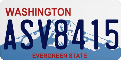 WA license plate ASV8415