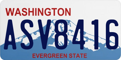 WA license plate ASV8416