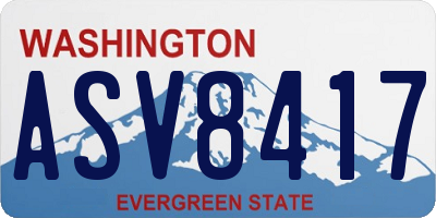 WA license plate ASV8417