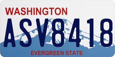 WA license plate ASV8418