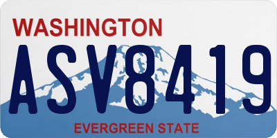 WA license plate ASV8419