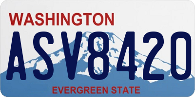 WA license plate ASV8420