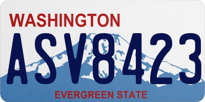 WA license plate ASV8423