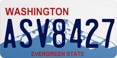 WA license plate ASV8427