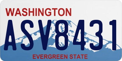 WA license plate ASV8431
