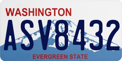 WA license plate ASV8432
