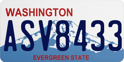 WA license plate ASV8433
