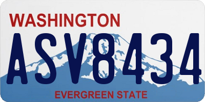 WA license plate ASV8434