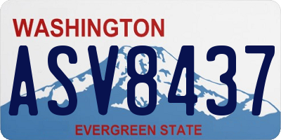 WA license plate ASV8437