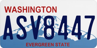 WA license plate ASV8447