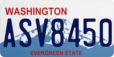 WA license plate ASV8450