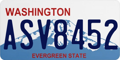 WA license plate ASV8452