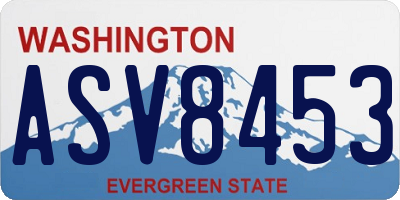 WA license plate ASV8453