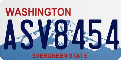 WA license plate ASV8454