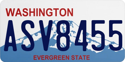 WA license plate ASV8455