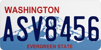 WA license plate ASV8456
