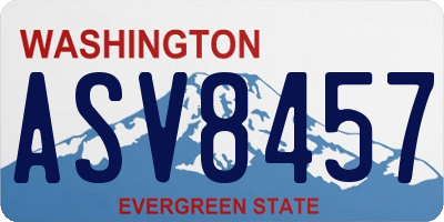 WA license plate ASV8457