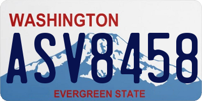 WA license plate ASV8458