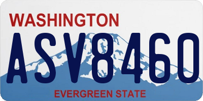 WA license plate ASV8460