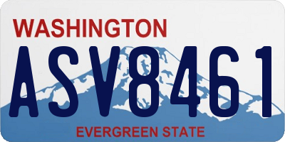 WA license plate ASV8461