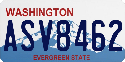 WA license plate ASV8462