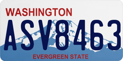 WA license plate ASV8463