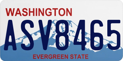 WA license plate ASV8465