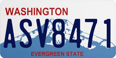 WA license plate ASV8471