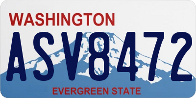 WA license plate ASV8472