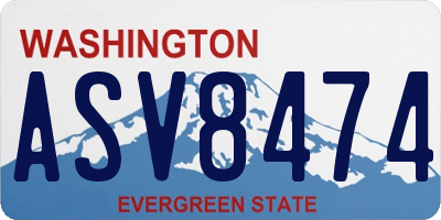WA license plate ASV8474
