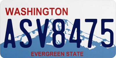 WA license plate ASV8475