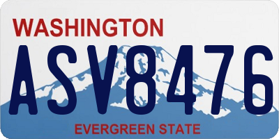 WA license plate ASV8476