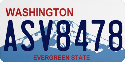 WA license plate ASV8478