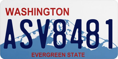 WA license plate ASV8481
