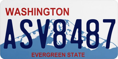 WA license plate ASV8487