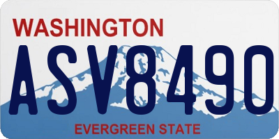 WA license plate ASV8490